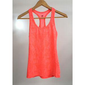 H and M Sport Womens XS Top Coral Pink Racerback Tank Dance Fitness Activewear
